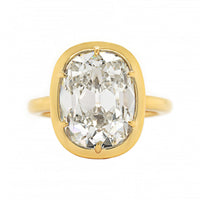 18K Yellow Gold Old Mine Cut Diamond Ring