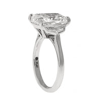 Platinum 3 Stone Cushion Cut Diamond Engagement Ring