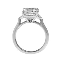 Platinum 3 Stone Cushion Cut Diamond Engagement Ring
