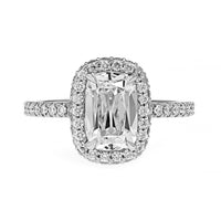 Platinum Cushion Cut Diamond Engagement Ring