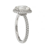 Platinum Cushion Cut Diamond Engagement Ring