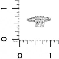 Platinum Cushion Cut Diamond and Hidden Halo Engagement Ring