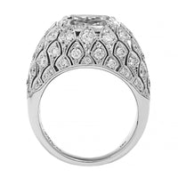 18K White Gold Old Mine Cut and Pave Diamond Mermaid Ring