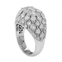 18K White Gold Old Mine Cut and Pave Diamond Mermaid Ring