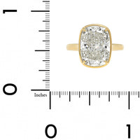 18K Yellow Gold Cushion Brilliant Cut Diamond Ring