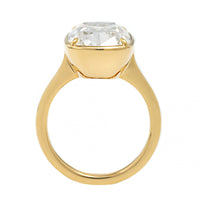 18K Yellow Gold Cushion Brilliant Cut Diamond Ring