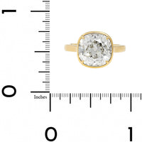 18K Yellow Gold Bezel Framed Old Mine Cut Diamond Ring