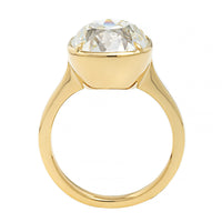 18K Yellow Gold Bezel Framed Old Mine Cut Diamond Ring