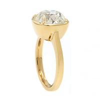 18K Yellow Gold Bezel Framed Old Mine Cut Diamond Ring