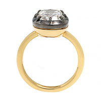 18K Yellow Gold Georgian Set Old Mine Cut Diamond Ring