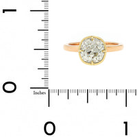 20K Rose Gold and 18K Yellow Gold Cushion Cut Diamond Engagement Ring