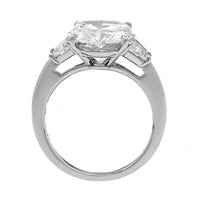Platinum 3 Stone Cushion Cut Diamond Engagement Ring