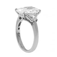 Platinum 3 Stone Cushion Cut Diamond Engagement Ring