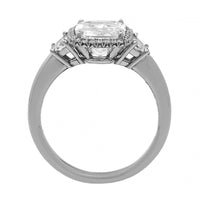 Platinum 3 Stone Cushion Cut Diamond Engagement Ring