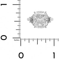 Platinum 3 Stone Cushion Cut Diamond Engagement Ring