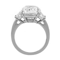 Platinum 3 Stone Cushion Cut Diamond Engagement Ring