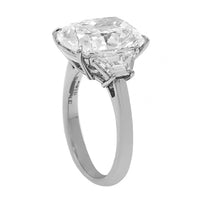 Platinum 3 Stone Cushion Cut Diamond Engagement Ring