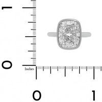 Platinum Bezel Set Cushion Cut Diamond Engagement Ring