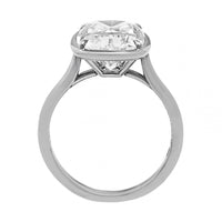 Platinum Bezel Set Cushion Cut Diamond Engagement Ring