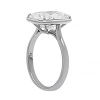 Platinum Bezel Set Cushion Cut Diamond Engagement Ring