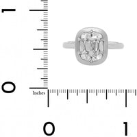 Platinum Frame Bezel Set Old Mine Cut Diamond Engagement Ring
