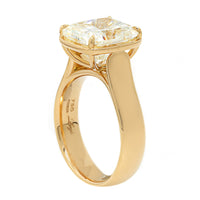 18K Yellow Gold Bezel Frame Set Cushion Cut Diamond Engagement Ring