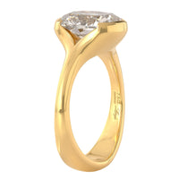 18K Yellow Gold Semi Bezel Set Cushion Cut Diamond Engagement Ring
