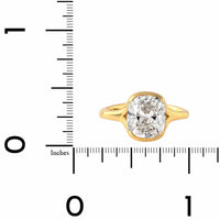 18K Yellow Gold Semi Bezel Set Cushion Cut Diamond Engagement Ring