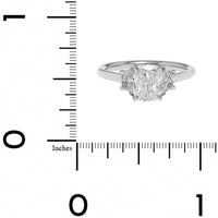Platinum 3 Stone Cushion Cut Diamond Engagement Ring
