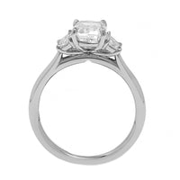 Platinum 3 Stone Cushion Cut Diamond Engagement Ring