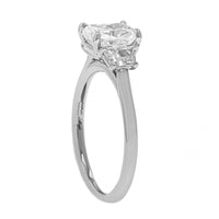 Platinum 3 Stone Cushion Cut Diamond Engagement Ring