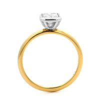 18K Two-Tone Emerald Cut Diamond Engagement Ring