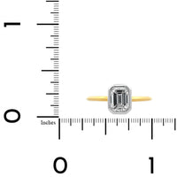 18K Two-Tone Emerald Cut Diamond Engagement Ring