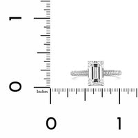 Platinum Emerald Cut Diamond with Hidden Halo Diamond Engagement Ring