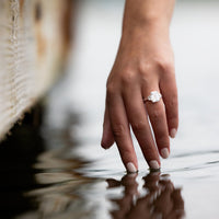 Platinum Emerald Cut Diamond 3 Stone Engagement Ring