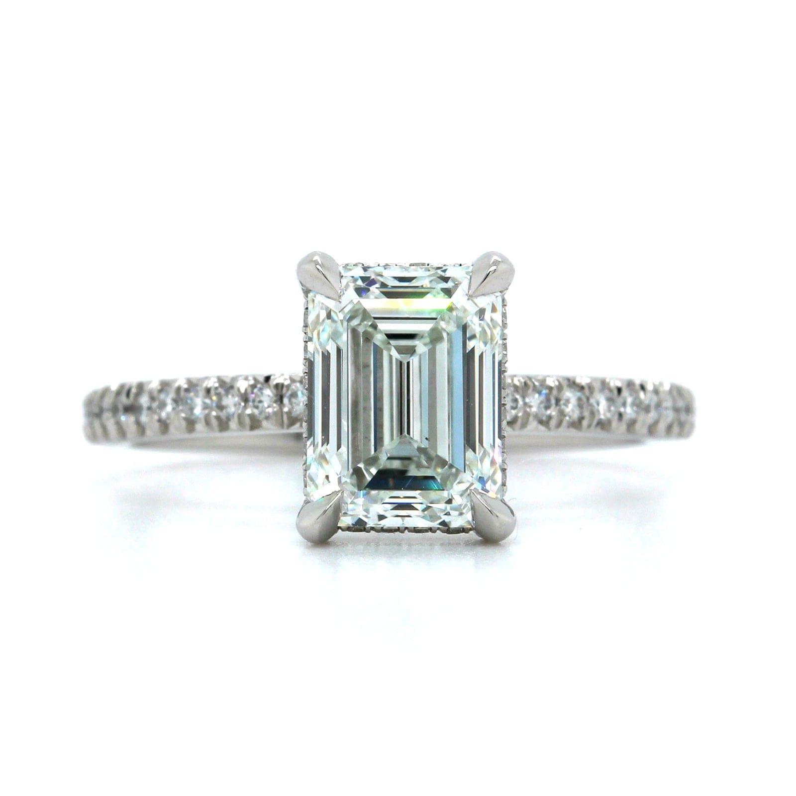 Platinum Emerald Cut Diamond Engagement Ring