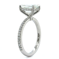 Platinum Emerald Cut Diamond Engagement Ring