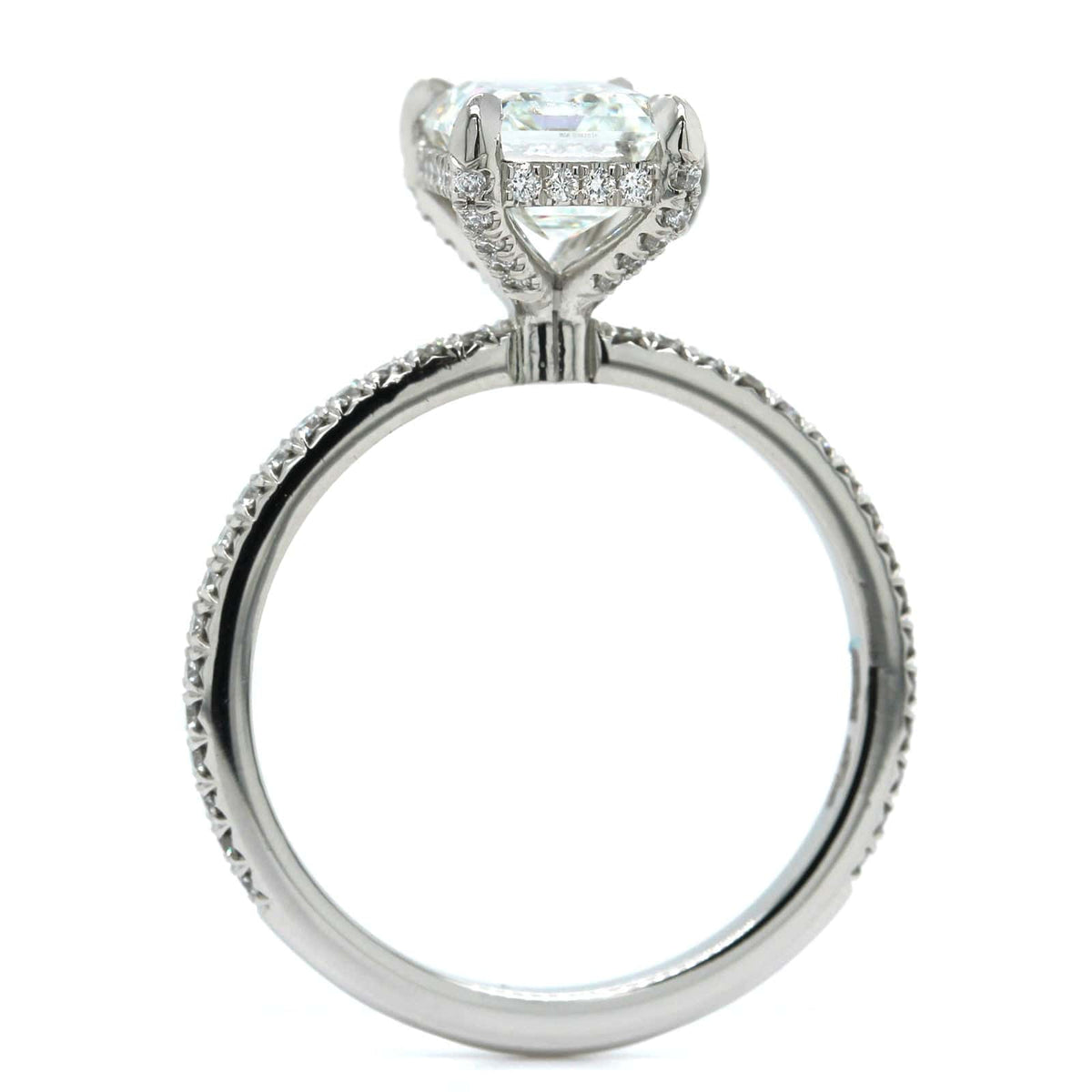 Platinum Emerald Cut Diamond Engagement Ring