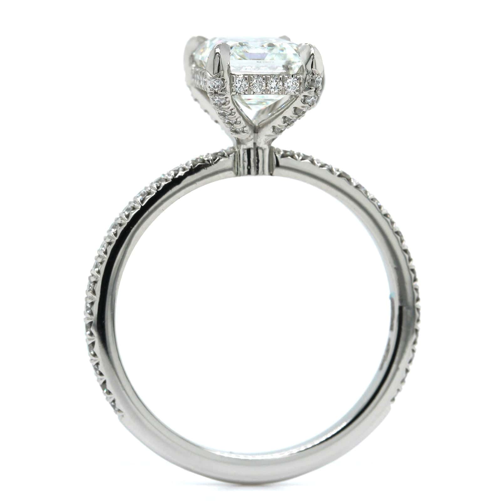 Platinum Emerald Cut Diamond Engagement Ring
