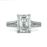 Platinum Emerald Cut Diamond Engagement Ring