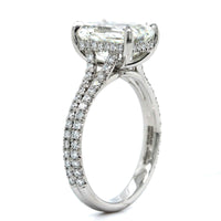 Platinum Emerald Cut Diamond Engagement Ring
