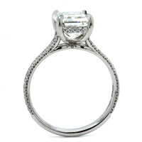 Platinum Emerald Cut Diamond Engagement Ring