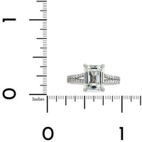 Platinum Emerald Cut Diamond Engagement Ring