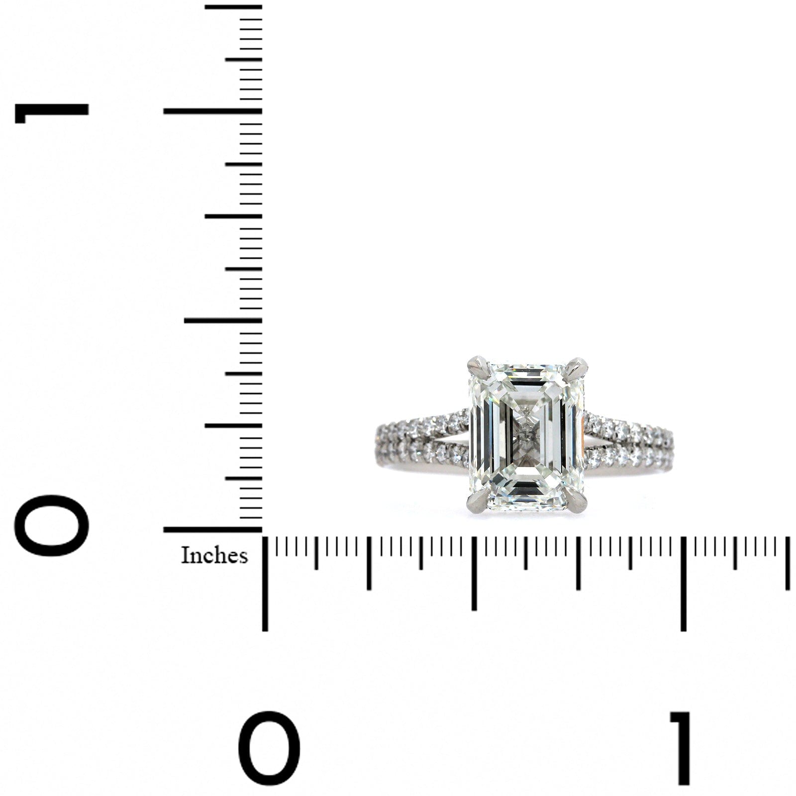 Platinum Emerald Cut Diamond Engagement Ring