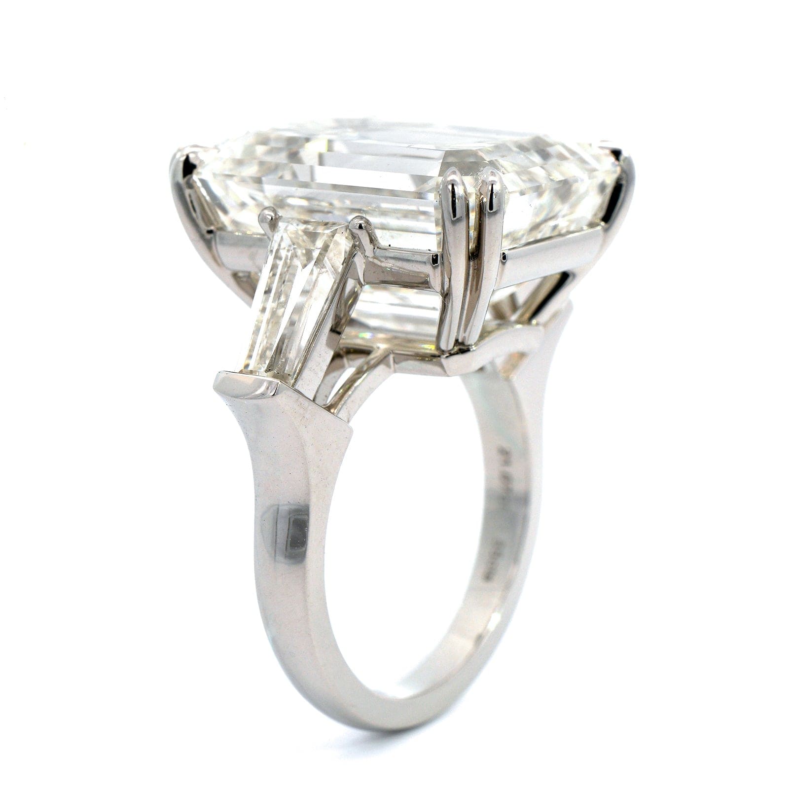 Platinum Emerald Cut Diamond Engagement Ring