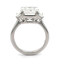 Platinum Emerald Cut Diamond 3 Stone Engagement Ring