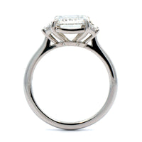 Platinum 3 Stone Emerald Cut Diamond Engagement Ring