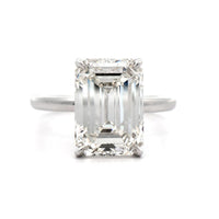Platinum Emerald Cut Diamond Engagement Ring