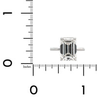 Platinum Emerald Cut Diamond Engagement Ring