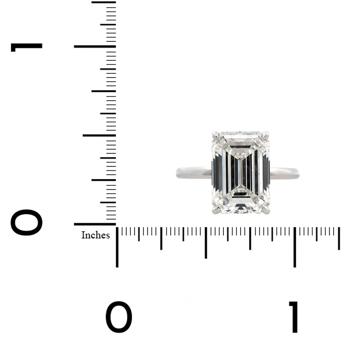 Platinum Emerald Cut Diamond Engagement Ring
